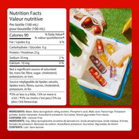 Nutrition facts and ingredients panel for Fusion Protein Raspberry Citrus shot